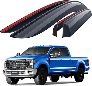 Photo 1 of Goodyear Shatterproof Window Deflectors for Ford F250 to F550 Super Duty 2017-2025 Crew Cab, Tape-on Rain Guards, Window Visors, Vent Deflector Visor, Car Accessories, 4 pcs. - GY008801