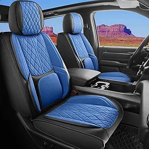 Photo 1 of Car Seat Cover Custom Fit for Dodge Ram 1500 2500 3500 2009-2025 Faux Leather Seat Cover Set Compatible with Crew Quad Regular Cab Pickup Truck Cushions (Black Redline, Full Set, Flat Rear)