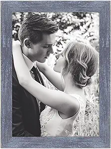 Photo 1 of 18x24 Frame Rustic Blue, Natural 24x18 Poster Frame, Navy Blue 18 by 24 Canvas Picture Frame, Large Gallery Family Concert Portrait Photo Frame Anniversary/Wedding/Birthday/Thank you/Christmas Gift