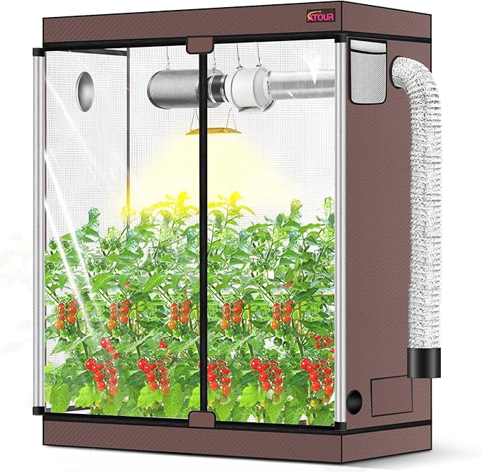 Photo 1 of ATOUR Grow Tent, 55"x28"x80'' High Reflective Mylar 1680D Hydroponic Grow Tents, Waterproof Grow Tent with Double Cleart Observation Door and Floor Tray, for Indoor Plant Growing