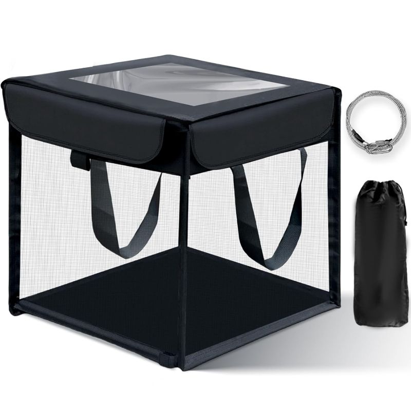 Photo 1 of Camping Trash Can Animal Resistant, 30 Gallon Collapsible Trash Bags with Locking Lid and Heavy Duty Handle for Camping, Yard Waste, Garden, Boat Portable Reusable Outdoor Garbage Can