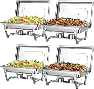 Photo 1 of Chafing Dishes for Buffet Set: Chafers for Catering - Chafing Dish Buffet Set with Lids | Chafers and Buffet Warmers Sets | Serving Food Warmer | Chafers Servers