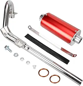 Photo 1 of FVRITO High Performance Big Bore Muffler Exhaust Silencer Pipe Head Assembly for XR50 CRF50 Chinese 70cc 110cc 125cc SDG SSR Taotao Atomik Thumpstar Roketa Coolster Apollo Dirt Pit Bike Red