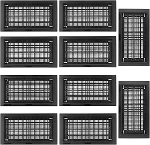 Photo 1 of 10 Pack 8" x 16" Automatic Foundation Vent for Ventilating Crawl Space Replacement Auto Air Vent, Black