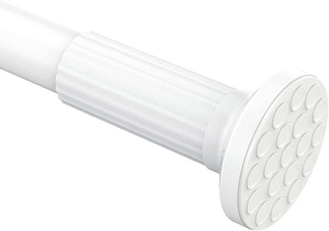 Photo 1 of Umimile Tension Curtain Rod, 51-145 inches Adjustable Spring Shower Tension Curtain Rod, Stainless Steel Closet Rod for Windows or Shower, No Drilling, No Rust, Easy to Install, White