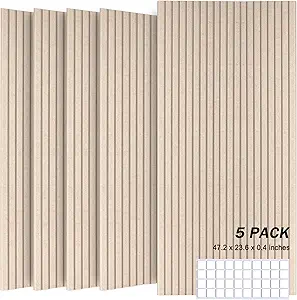 Photo 1 of 5 Pack Large Acoustic Panels, 48"X24"X0.4" Sound Proof Foam Panels for Walls, Sound Dampening Panels, Sound proof panels for walls, Soundproof Wall Panels for Home Studio&Office Decor.(Light camel)