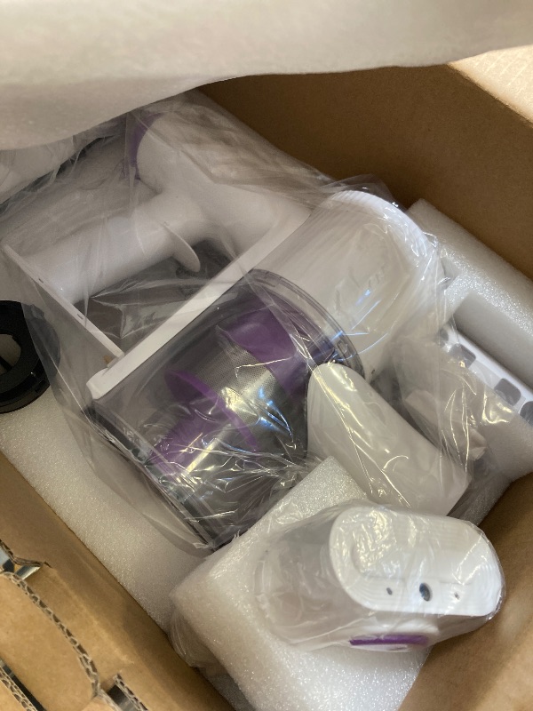 Photo 1 of FABULETTA Cordless Vacuum Cleaner for Home, 500W Lightweight Vacuum Cleaner with MAX 50 Min Detachable Battery, Brushless Motor, 6 in 1 Stick Vacuum for Hardwood Floors and Carpet Pet Hair Car?Purple?