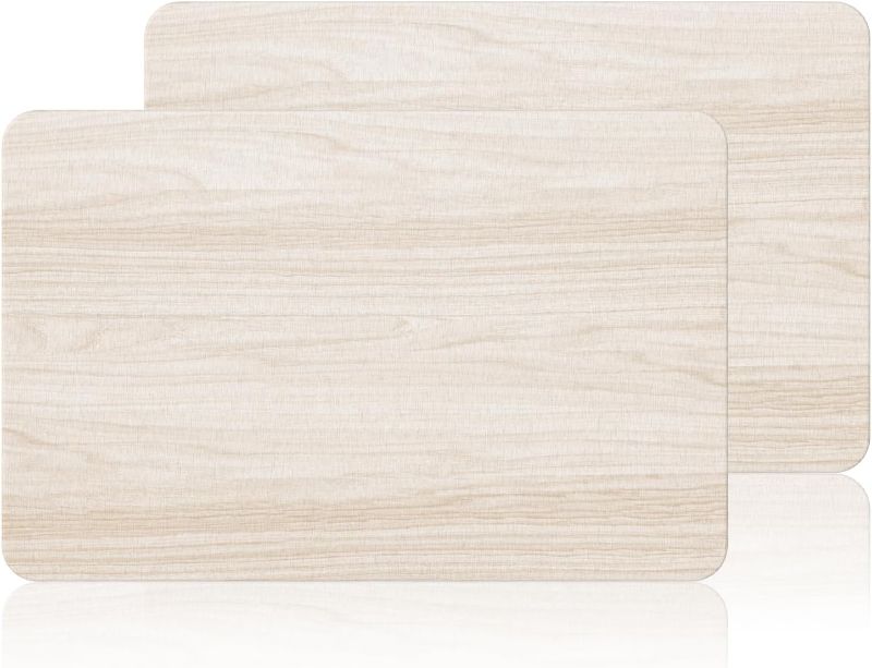 Photo 1 of 2 Pack Stone Bath Mat for Bathroom|Diatomaceous Earth Bath Mat|Quick Dry Water Absorbing Bath Stone Mat Large|Non-Slip Bathroom Shower Rug|Easy to Clean (24×16'', Wood Grain, Square)
