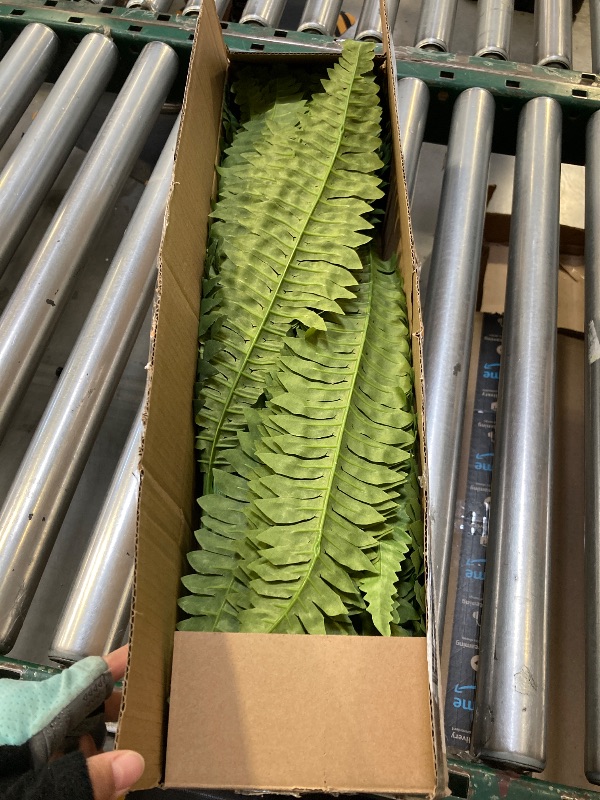 Photo 1 of Artificial Boston Fern Bush- Set of 2 Large Artificial Ferns for Outdoors