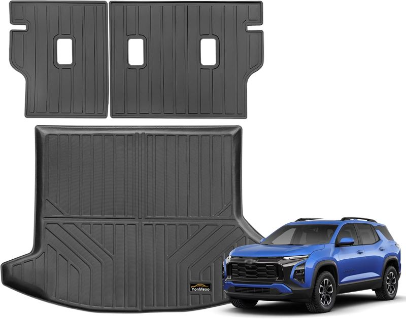 Photo 1 of Trunk Mats Custom for Chevy Equinox 2025 Fuel (Not for EV) Cargo Liner with Backrest Mat Cargo Mat All Weather TPE Rubber Protection Back Seat for Chevrolet Equinox 2025 Fuel Accessories
