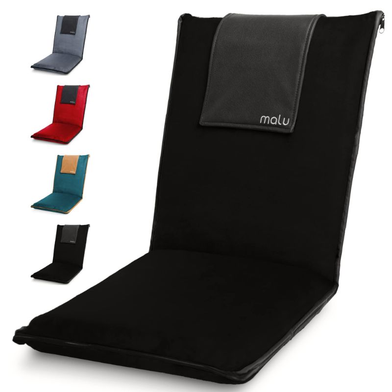 Photo 1 of malu Extra Large Padded Floor Chair w/Back Support - Japanese Chair Meditation Cushion, Comfortable Folding Backrest, Removable Easy Wash Cover	