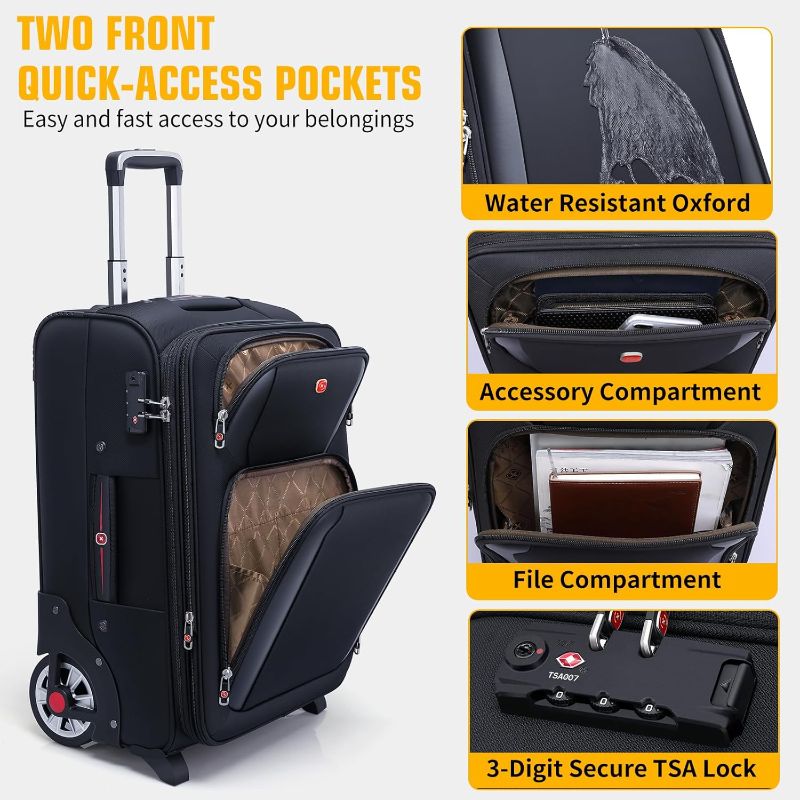 Photo 1 of Luggage Black Large Steel Wheels 25-Inch
