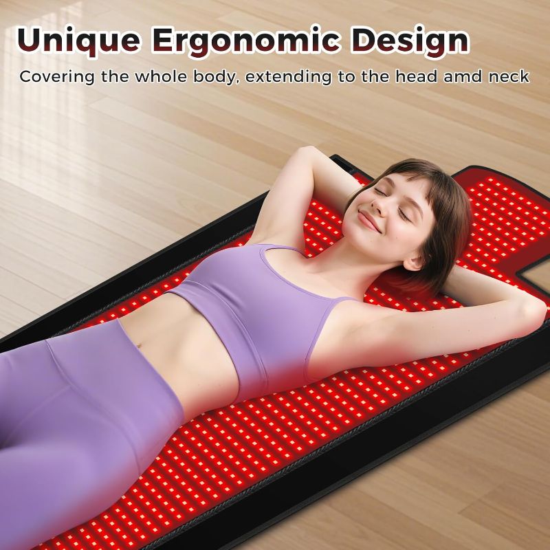 Photo 1 of Body Red Light Therapy Mat, Eligible Red Light Therapy Blanket, 2in1 LEDs(660nm& 850nm), Premium Leather, Adjustable Timer & Intensity 195x60cm 1370 LEDs
