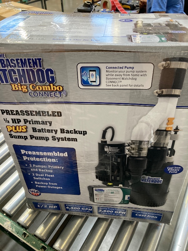 Photo 1 of THE BASEMENT WATCHDOG Big Combo CONNECT Model CITS-50 ½ HP Primary and Battery Backup Sump Pump System with Smart WiFi-Capable and 24-Hour-a-Day Monitoring Controller