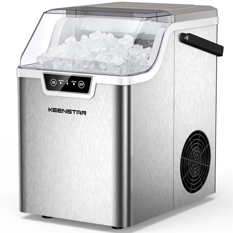 Photo 1 of Nugget Countertop Ice Maker with Soft Chewable Ice 40Lbs, Pebble Sonic Ice Machine with Basket and Scoop, Ready in 5 Mins, 40Lbs/24H, Auto Self-Cleaning, for Home, Kitchen, Office, Party, Camping
