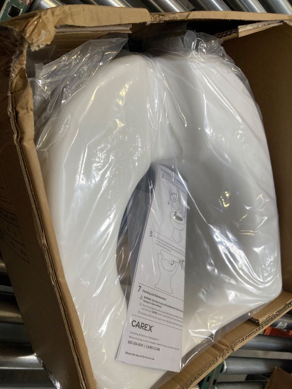Photo 1 of Carex E-Z Lock Raised Toilet Seat With Handles, 5" Toilet Seat Riser with Arms, Handicap Raised Toilet Seat For Seniors and Elevated Toilet Seat