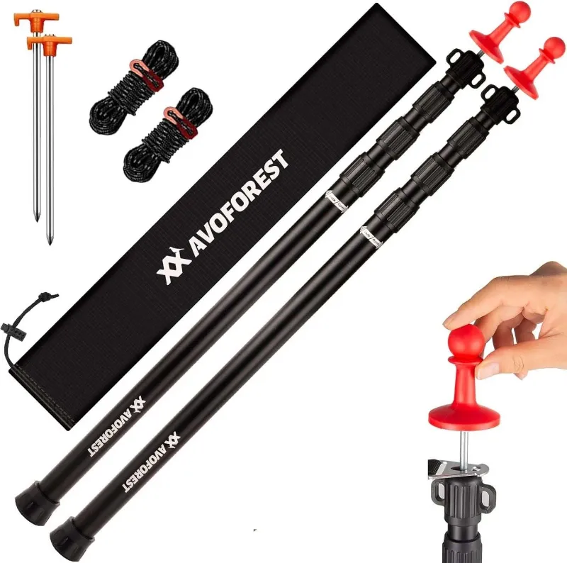 Photo 1 of Tarp Poles Heavy Duty Adjustable, AVOFOREST Aviation Aluminum 8.7FT Tent Pole...
