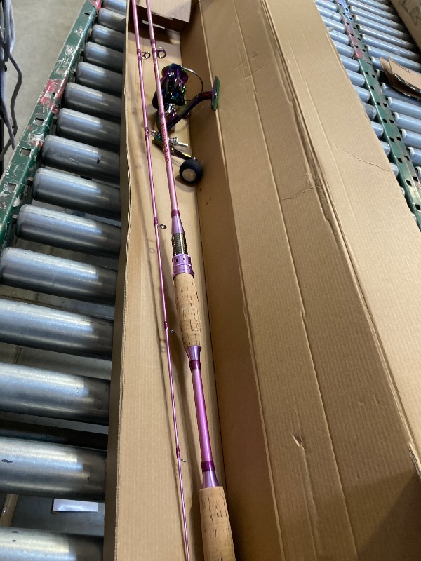 Photo 1 of Sougayilang Spinning Rod Reel Combos,Colorful Two Pieces Spinning Pole with Smooth Strong Reel Available for Freshwater Saltwater

