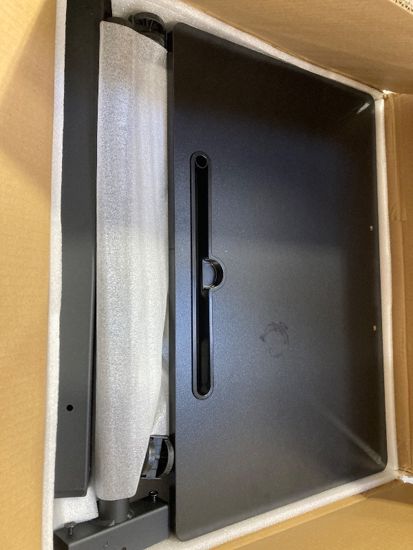 Photo 1 of Adjustable Overbed Bedside Table, Hospital Bed Table with Wheels, Portable Rolling Desk, Mobile Small Standing Desk, Rolling Laptop Stand, Computer Cart
