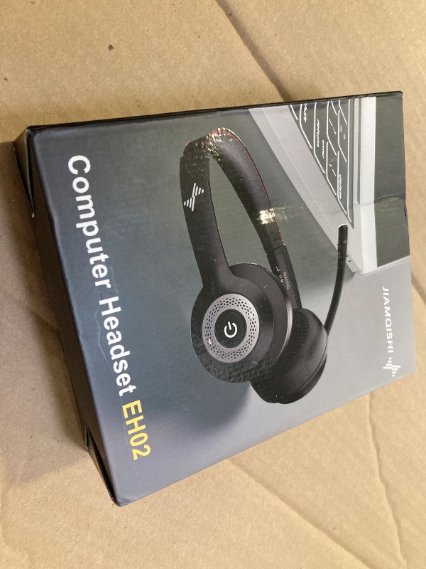 Photo 1 of JIAMQISHI Wireless Headset with AI Noise Cancelling Microphone Bluetooth Headset - Bluetooth V5.2 Headphones with USB Dongle & Mic Mute for Computer/Laptop/PC/iPhone/Android/Cell Phones/Zoom