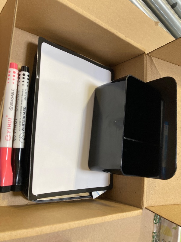 Photo 1 of Denylo pro Magnetic Locker Accessories Kit Back to School Essentials Locker Organizer Supplies Includes Whiteboard Mirror Storage Box Dry Erase Marker and More for Back to School Essentials?Black