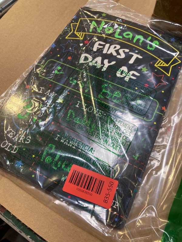 Photo 1 of Marspark First and Last Day of School Board Sign, 10"x12" Double Sided Back to School Supplies for Kids, Reusable Wooden First & Last Day Chalkboard Sign for Preschool Kindergarten (Macaron)