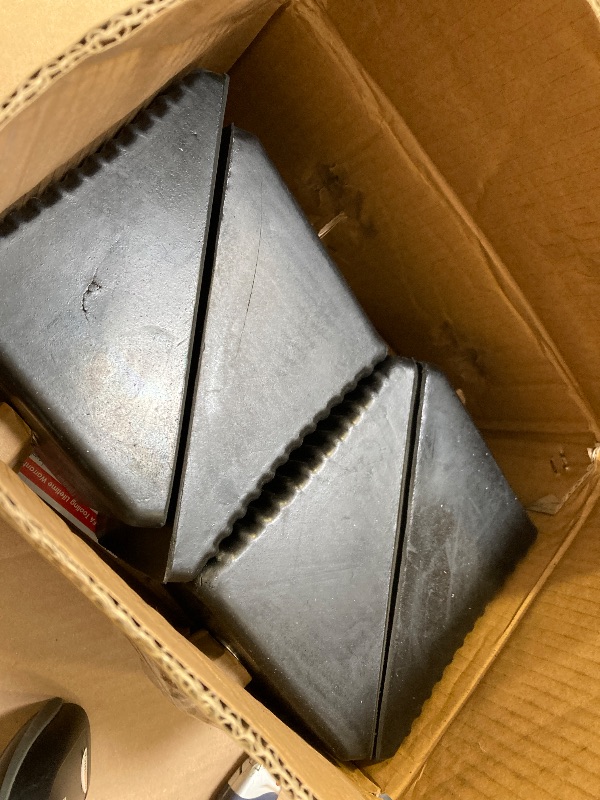 Photo 1 of AFA Tooling - Heavy Duty Rubber Wheel Chocks w/Eyebolt Tie Off Handles - RV Wheel Chock for Front & Back Tires - Quick Grip Ribbed Design - Great for Your Camper, Trailer, RV, Truck, Car, ATV - 4 Pack