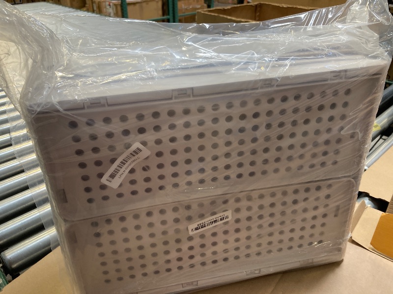 Photo 1 of 3pcs Proarea Stackable Plastic Storage Basket Closet Organizer Bin Foldable Clothes Organizer Storage Drawer Shelf Container for Living Room Bathroom Kitchen Office Laundry Room