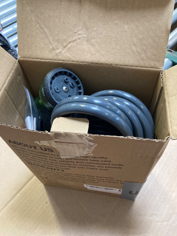 Photo 1 of Coil Hose 25FT EVA Coil Garden Hose With 3/4'' Brass Connector Coiled Water Hose Lightweight And No Kink Includes 7 Patterns Spray Nozzle For Outdoors Lawn Watering Car Washing