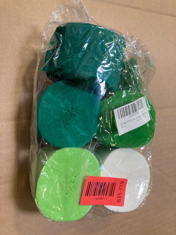 Photo 1 of Oun Nana Green Streamers, 2.2" x 123 Ft, 6 Rolls Crepe Paper Streamers Party Supplies for Forest Themed Birthday Baby Shower Bachelorette Wedding Home Party Decorations, DIY Arts and Crafts