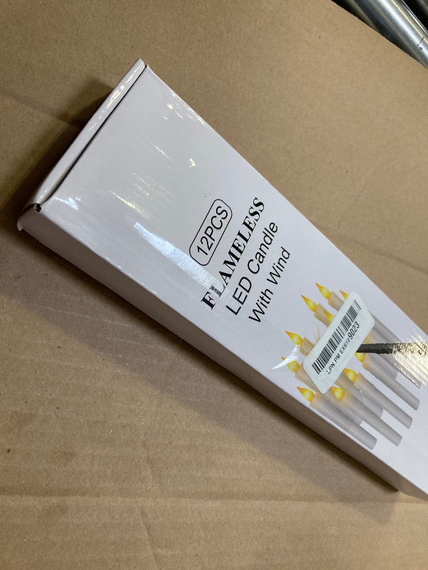 Photo 1 of 12 Pcs Floating Candles with Wand Remote Kit, Battery Operated Warm Light Flameless LED Taper Candles Flickering Floating Lights, Magic Hanging Candle Lights Decoration for Halloween Christmas Party