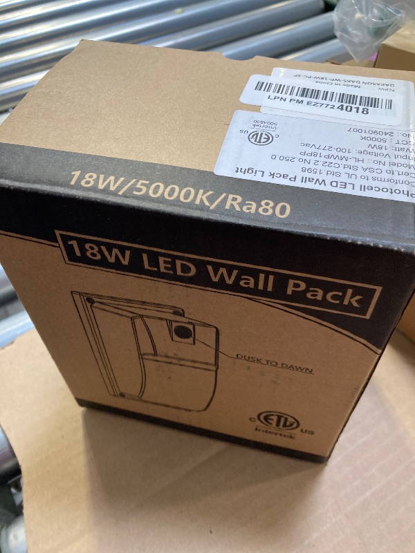 Photo 1 of DAKASON LED Wall Pack Photocell Dusk-to-Dawn 18W for Outdoor Porch Lighting 2160 Lumens Replaces 60W HPS/HID Fixture 100-277V, IP65 Waterproof, ETL Listed 2 Pack
