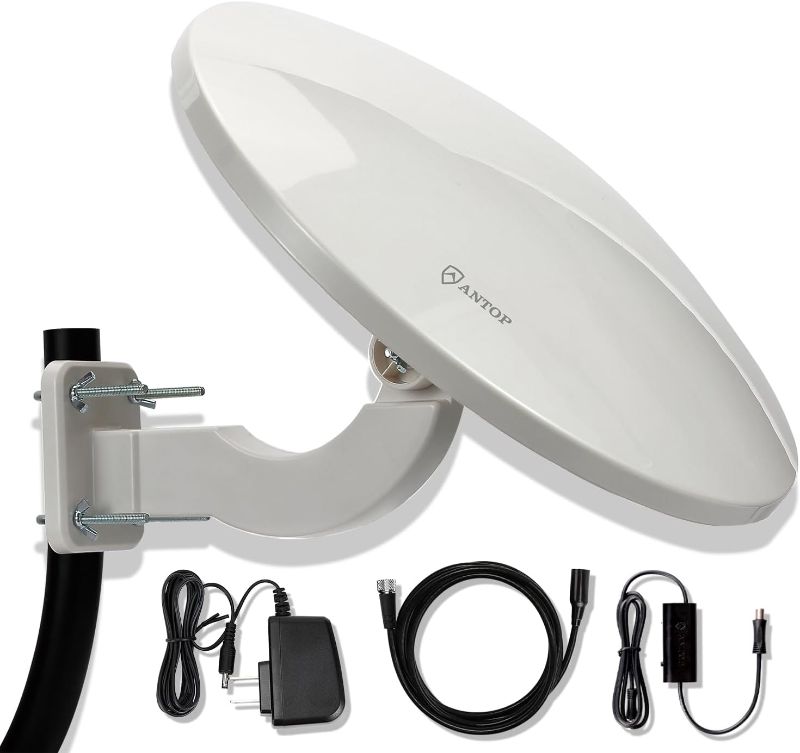 Photo 1 of Outdoor TV Antenna - ANTOP AT-414B 360°Omni-Directional Outdoor HDTV Antenna 65 Miles Range with Smartpass Amplified & Built-in 4G LTE Filter - RV Antenna
