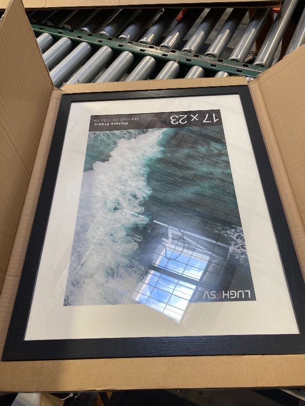 Photo 1 of 17x23 Picture Frame for Wall, Vertical or Horizontal Wall Hanging Large Poster Frame for Photo and Posters, Poster Frame 13x19 with Mat 17x23 Without Mat
