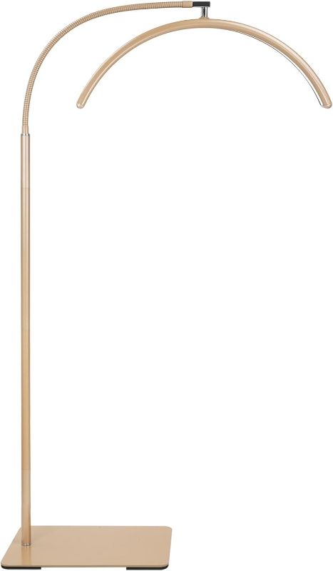 Photo 1 of Flexible Gooseneck Half Moon Lamp - LED Floor Light for Home & Office, Shadow-Free for Lash Techs, Estheticians, and Tattoo Artists - Dimmable Brightness for Eyelash Extensions, Nail Art-(Gold)

