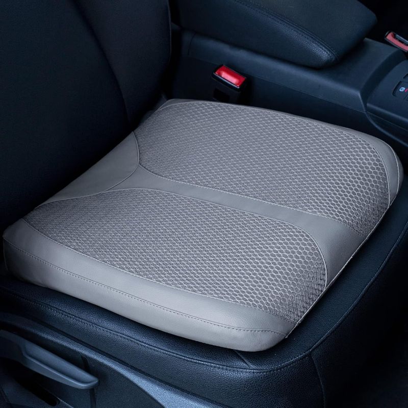 Photo 1 of Car Memory Foam Heightening Seat Cushion for Short Drivers, Improve Driving Vision, Double Layered Design, Hip/Tailbone/Lower Back Pain Relief, Adults Booster Seat for Car,Truck,SUV,Office.
