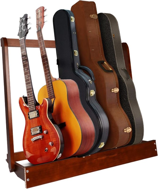 Photo 1 of Guitar Stand, Hardwood Guitar Case Rack, Sturdy Multiple Guitar Stand for Organized Storage and Easy Assembly (A)
