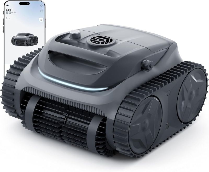 Photo 1 of 700 C10 Pool Cleaner Robot, Cordless Pool Vacuum w/Superior Suction, Triple Motors, Smart Navigation, APP Control Wall/Waterline, 140-Min Runtime for Inground Pools up to 861 Sq.Ft (Space Grey)
