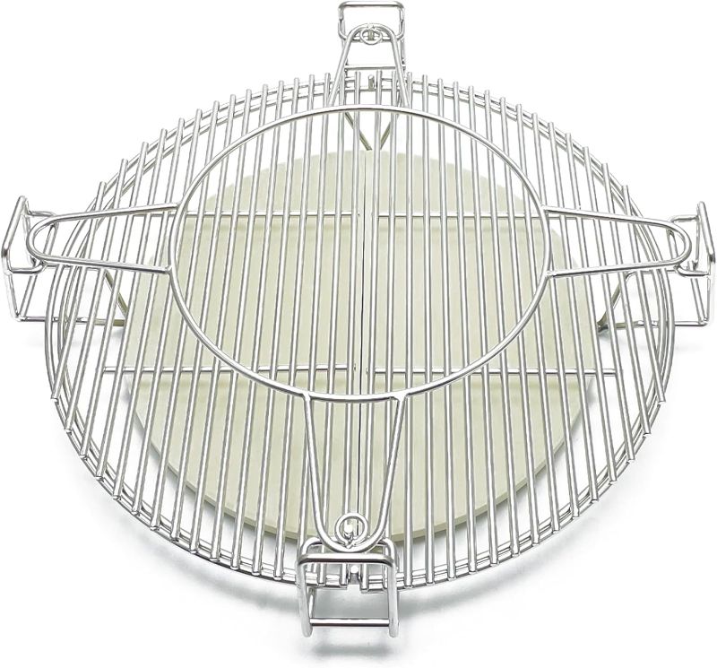 Photo 1 of Multi-Level Cooking Grates, Ceramic Heat Deflectors Smoking Plate System Kit for Weber 22" Kettle, Louisiana, Pit Boss K24 Charcoal Grills Versatility Cooking Rack
