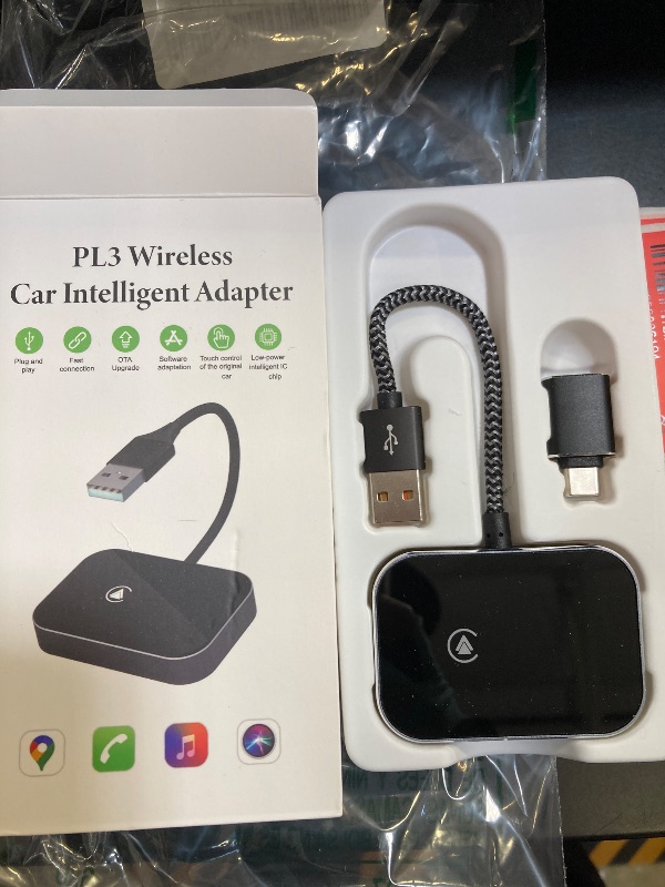 Photo 1 of Wireless CarPlay Adapter for iPhone, 2025 Upgraded Convert Wired to Wireless Plug & Play CarPlay Dongle with USB-C, Non-Delay Mini CarPlays Wireles Adapter for iPhone iOS 10+ & Car Since 2016 (Black)