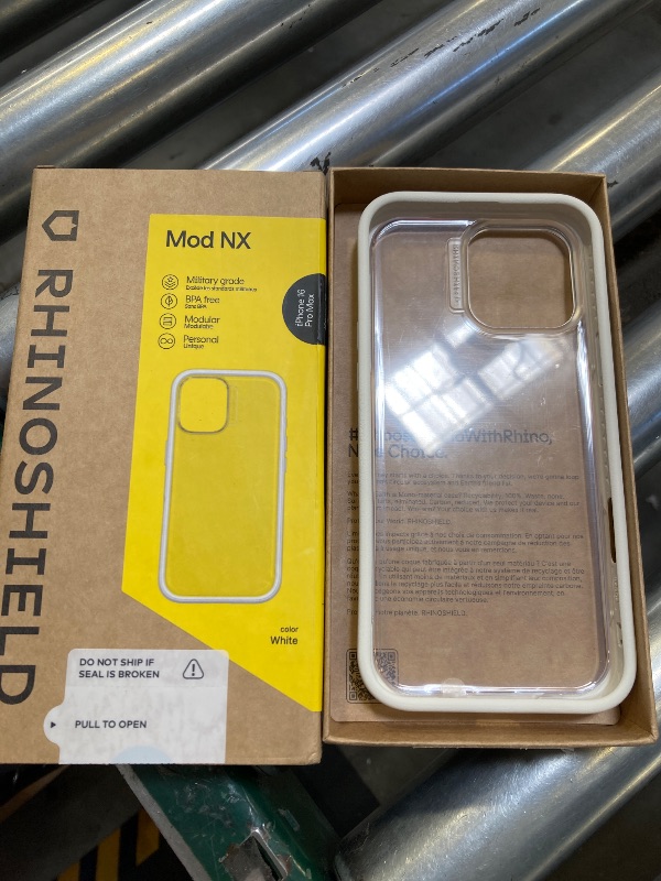 Photo 1 of RhinoShield Modular Case Compatible with [iPhone 16 Pro Max] | Mod NX - Customizable Shock Absorbent Heavy Duty Protective Cover 3.5M / 11ft Drop Protection - White