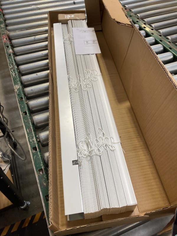 Photo 1 of Lotus & Windoware Cordless, 2 Inch Faux Wood Blind, 34.5" Wide x 60" Long, Window Blinds, Blinds & Shades, Blinds for Indoor Windows, Embossed, Bright White
