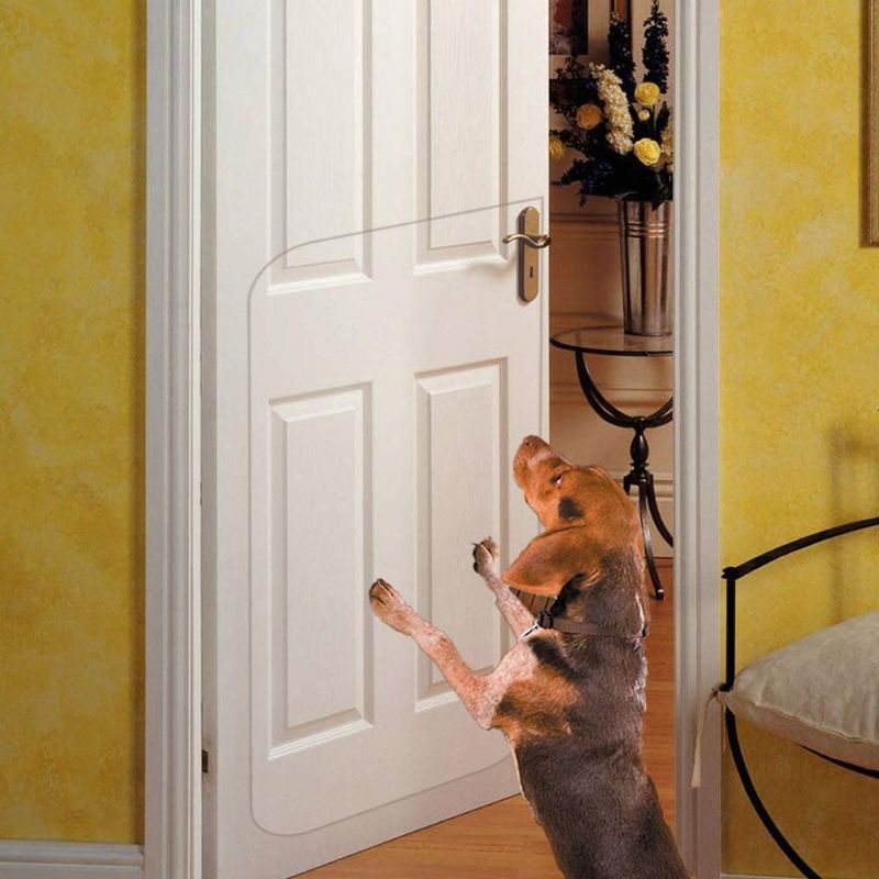 Photo 1 of In hand Clear Pet Door Scratch Protector Shield Protect Your Furniture, Heavy Duty Deluxe Flexible Door Guard Cover
