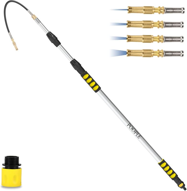 Photo 1 of Gutter Cleaning Tools from The Ground, 12FT (20FT Reach) Telescoping Gutter Cleaner Wand with Adjustable Water Flow, Rain Gutters Cleaning Tool for Leaves and Debris, Fits Standard Garden Hoses
