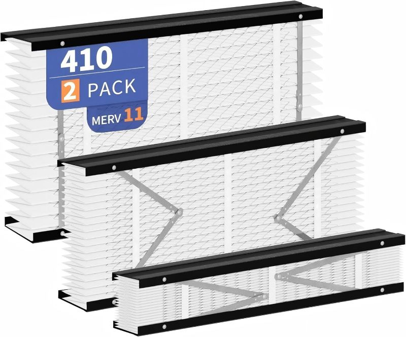 Photo 1 of 2-Pack 410 Filter Replacement Compatible with AprilAire 410 Whole House Air Purifiers Models,1410,1610,2410,2416,3410,4400,MERV 11 Furnace Filter Replacement,fit for16x28x4Furnace Actual size
