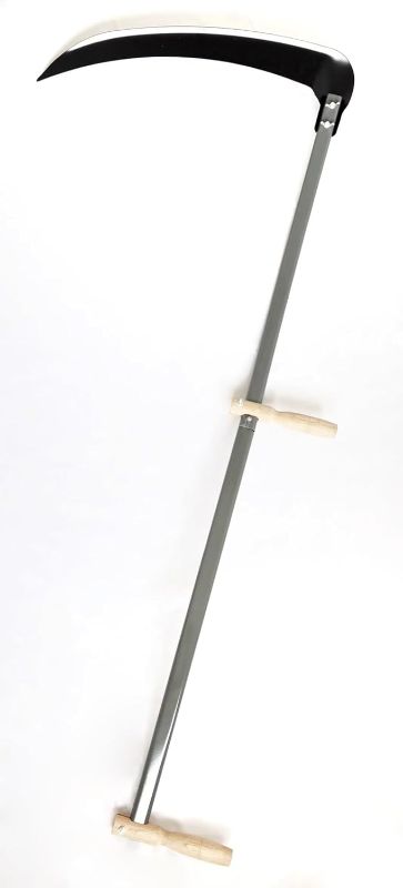 Photo 1 of Professional Scythe with Sharpening Stone - 57.1" Heavy-Duty Steel Blade & Wood Handle for Efficient Grass Cutting, Weed Trimming, Lawn Care, Yard Maintenance

