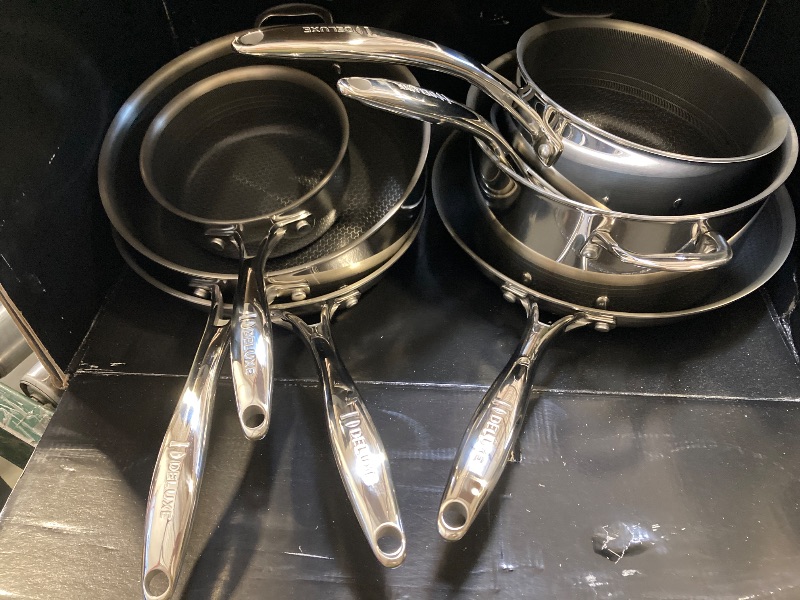Photo 1 of  Deluxe 13 Piece Nonstick Hybrid Stainless Steel Cookware Set-5 Piece Fryi...uté Pan&Lid, Induction Ready, Stay Cool, PFOA Free Compatible with All Cooktops
 