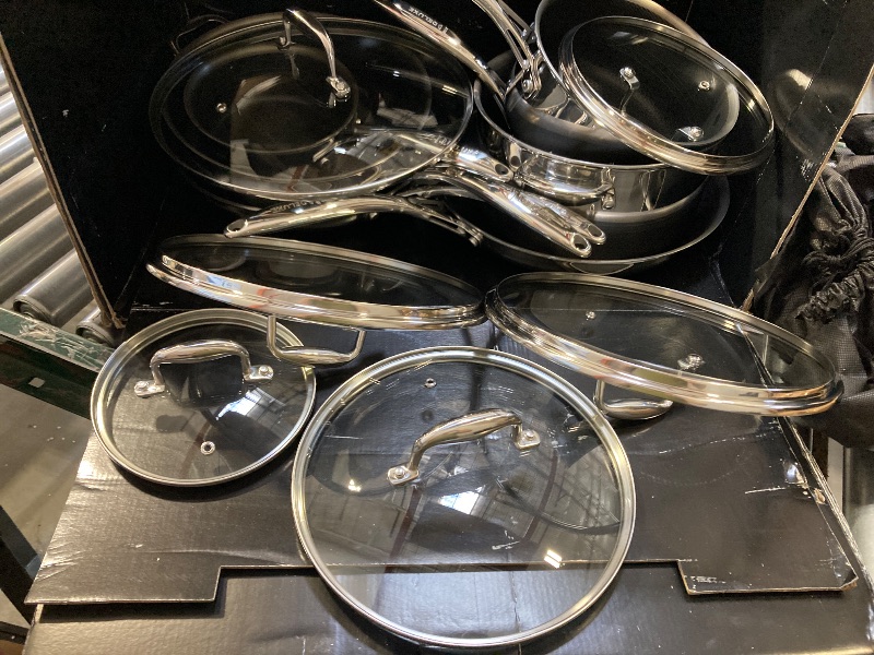 Photo 1 of  Deluxe 13 Piece Nonstick Hybrid Stainless Steel Cookware Set-5 Piece Fryi...uté Pan&Lid, Induction Ready, Stay Cool, PFOA Free Compatible with All Cooktops
 