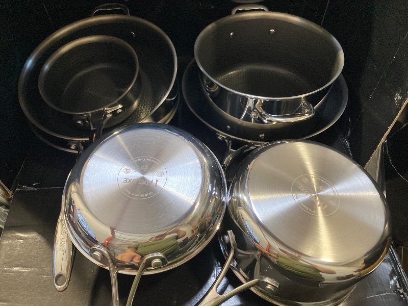 Photo 1 of  Deluxe 13 Piece Nonstick Hybrid Stainless Steel Cookware Set-5 Piece Fryi...uté Pan&Lid, Induction Ready, Stay Cool, PFOA Free Compatible with All Cooktops
 