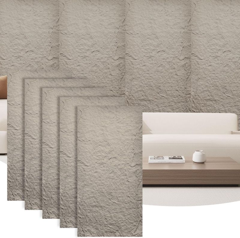 Photo 1 of 5-Pack 3D Faux Stone Wall Panels, PU Cement-Texture Wainscoting Panels for Interior Walls – Waterproof & Lightweight, Covers 38.7 Sq.Ft, 47.2" x 23.6", for TV Wall, Living Room,Cement Gray
